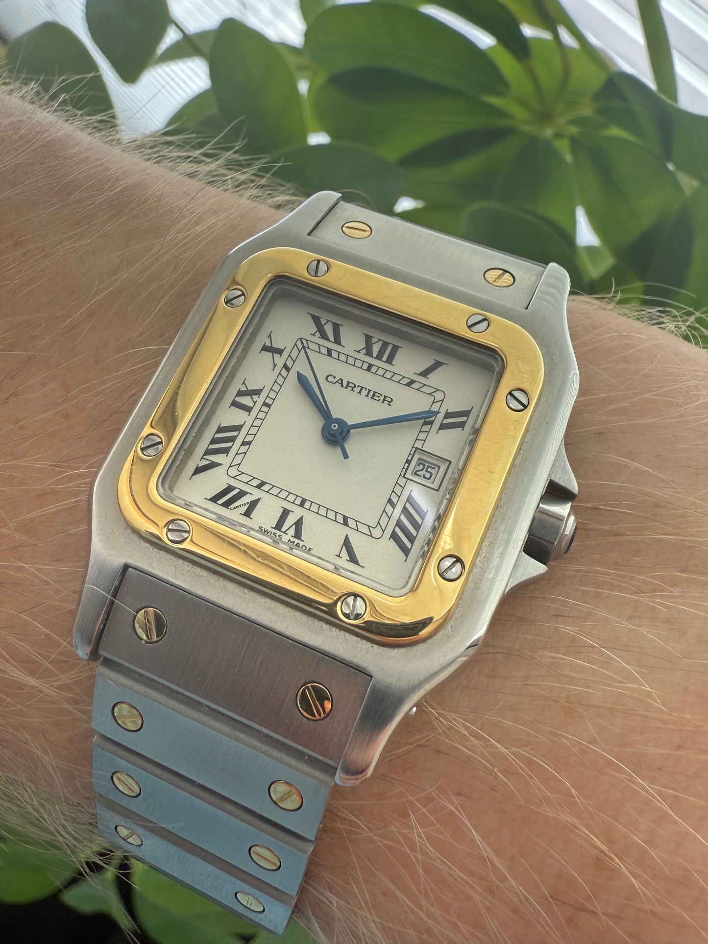 Cartier Santos Carree Steel and 18k Gold Ref.2961