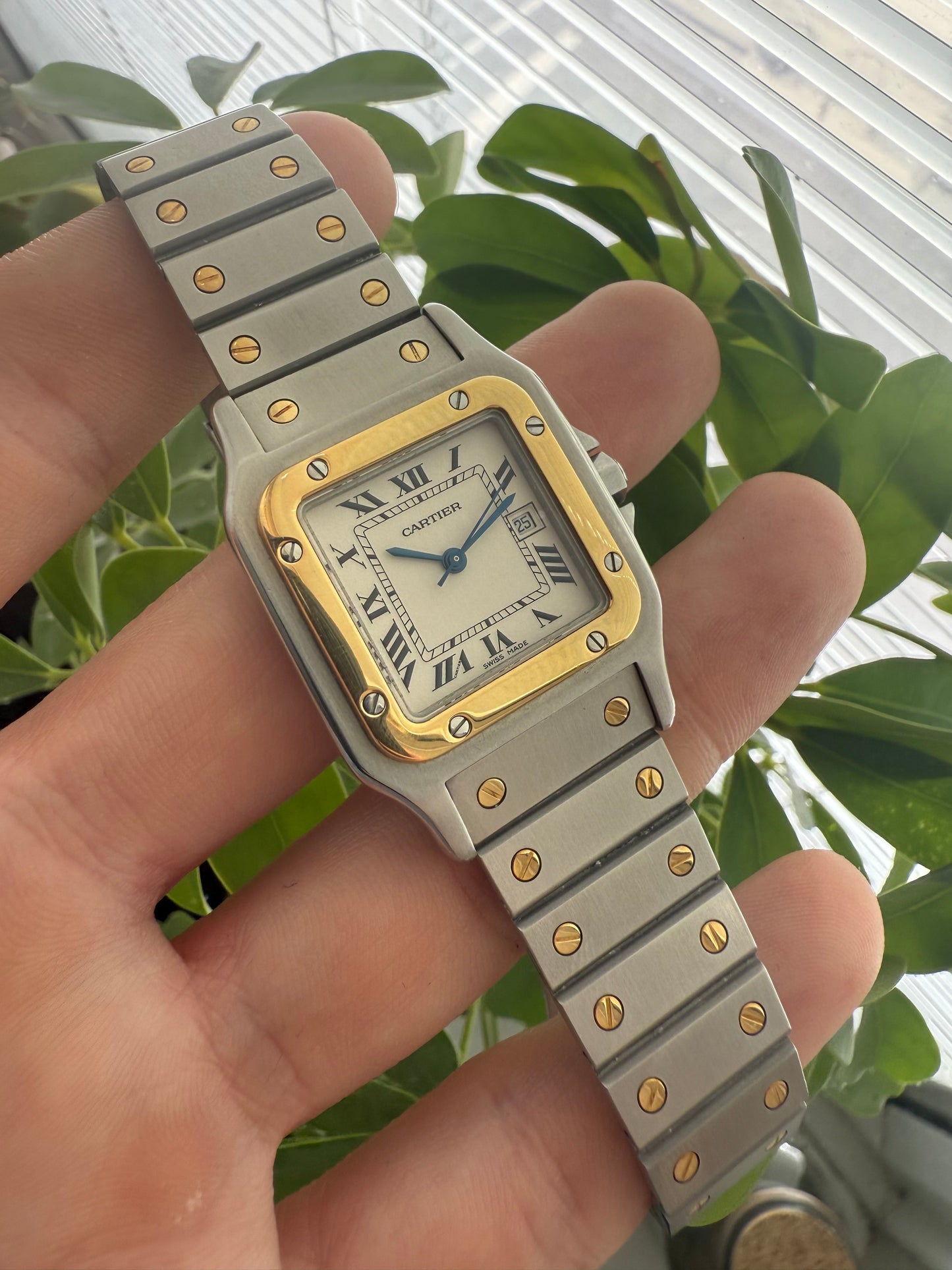 Cartier Santos Carree Steel and 18k Gold Ref.2961