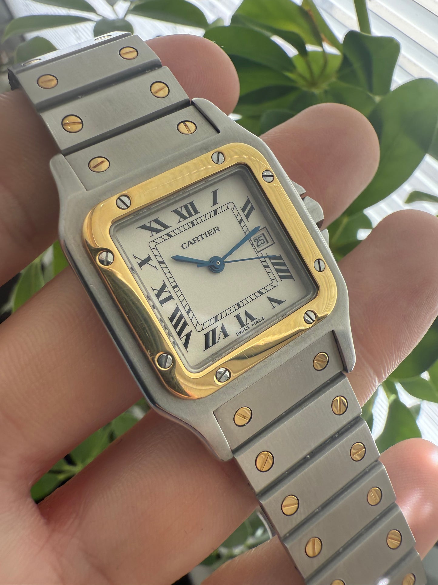 Cartier Santos Carree Steel and 18k Gold Ref.2961