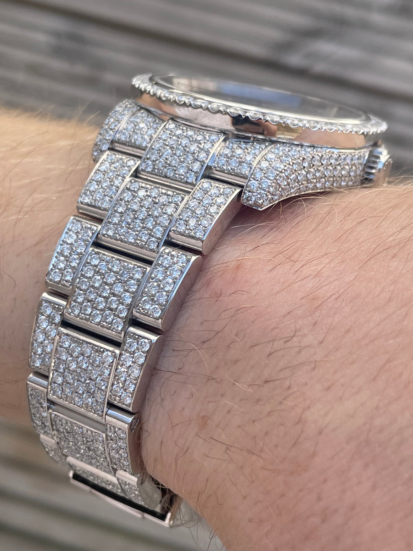 Rolex Oyster Perpetual 36mm Custom Diamond After Set