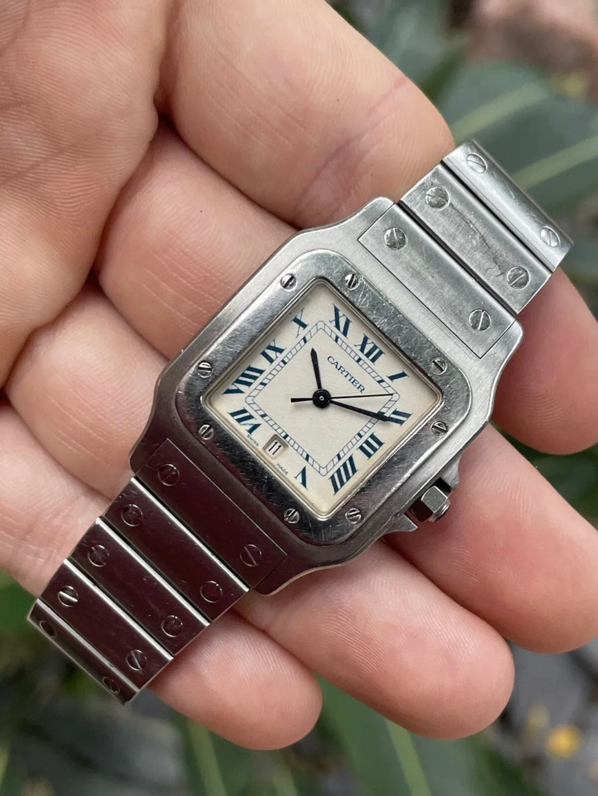 Cartier Santos Galbee Ref.1564 Rare Blue Roman Numeral Dial