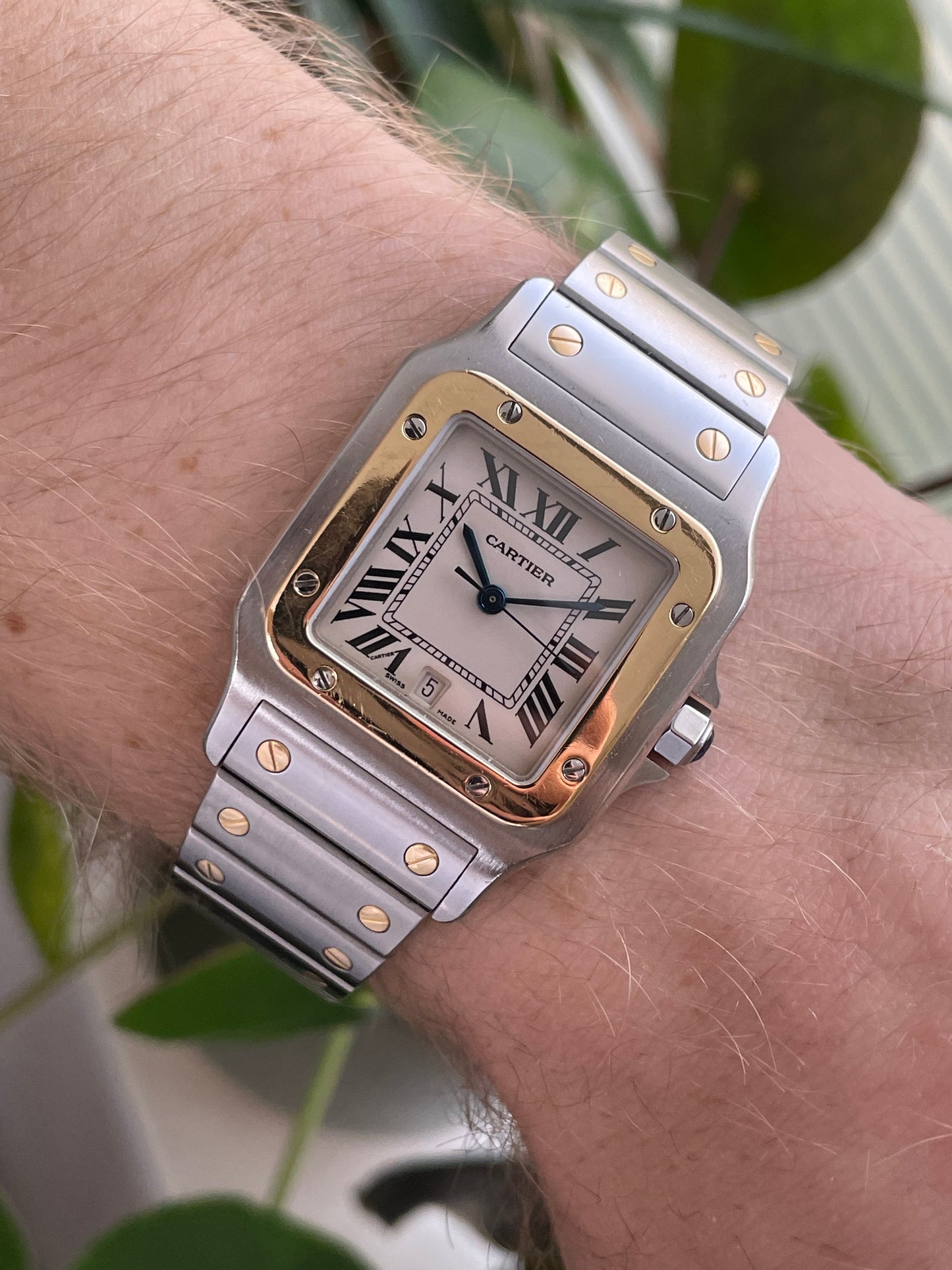 Cartier Santos Galbee Ref.1566 Bi Metal 18k Gold and Steel