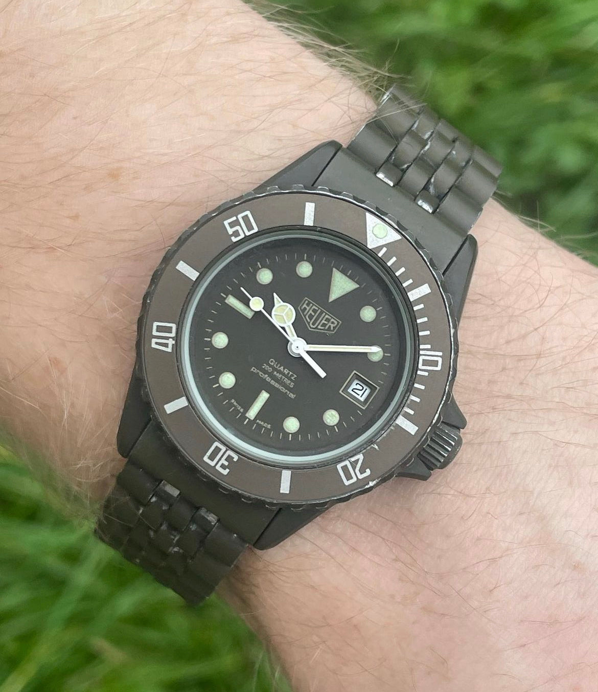 Heuer Vintage Olive PVD Professional Divers Watch