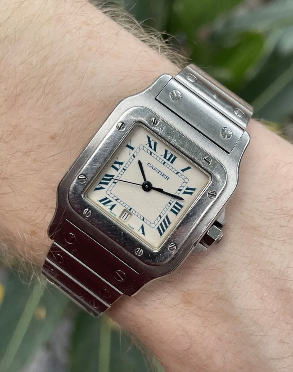 Cartier Santos Galbee Ref.1564 Rare Blue Roman Numeral Dial