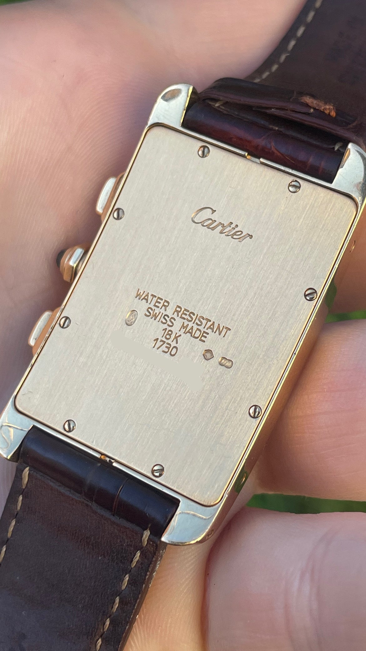 Cartier Tank Americaine Chronograph 18k Yellow Gold 1730