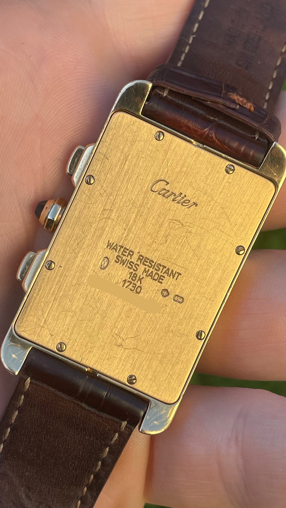 Cartier Tank Americaine Chronograph 18k Yellow Gold 1730