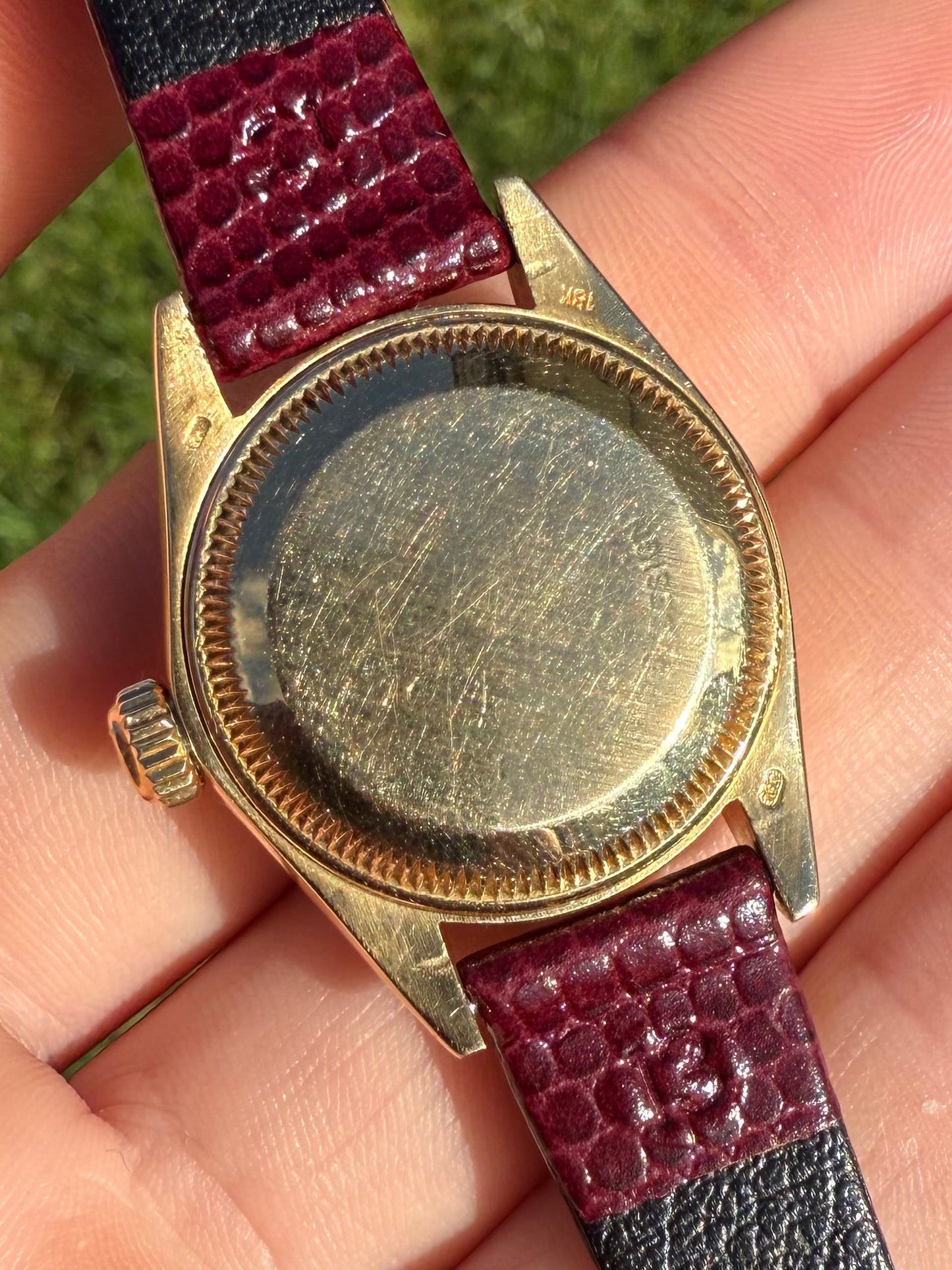 Rolex Lady Datejust 26mm 18k Gold Red Oxblood STELLA Diamond ref.6917