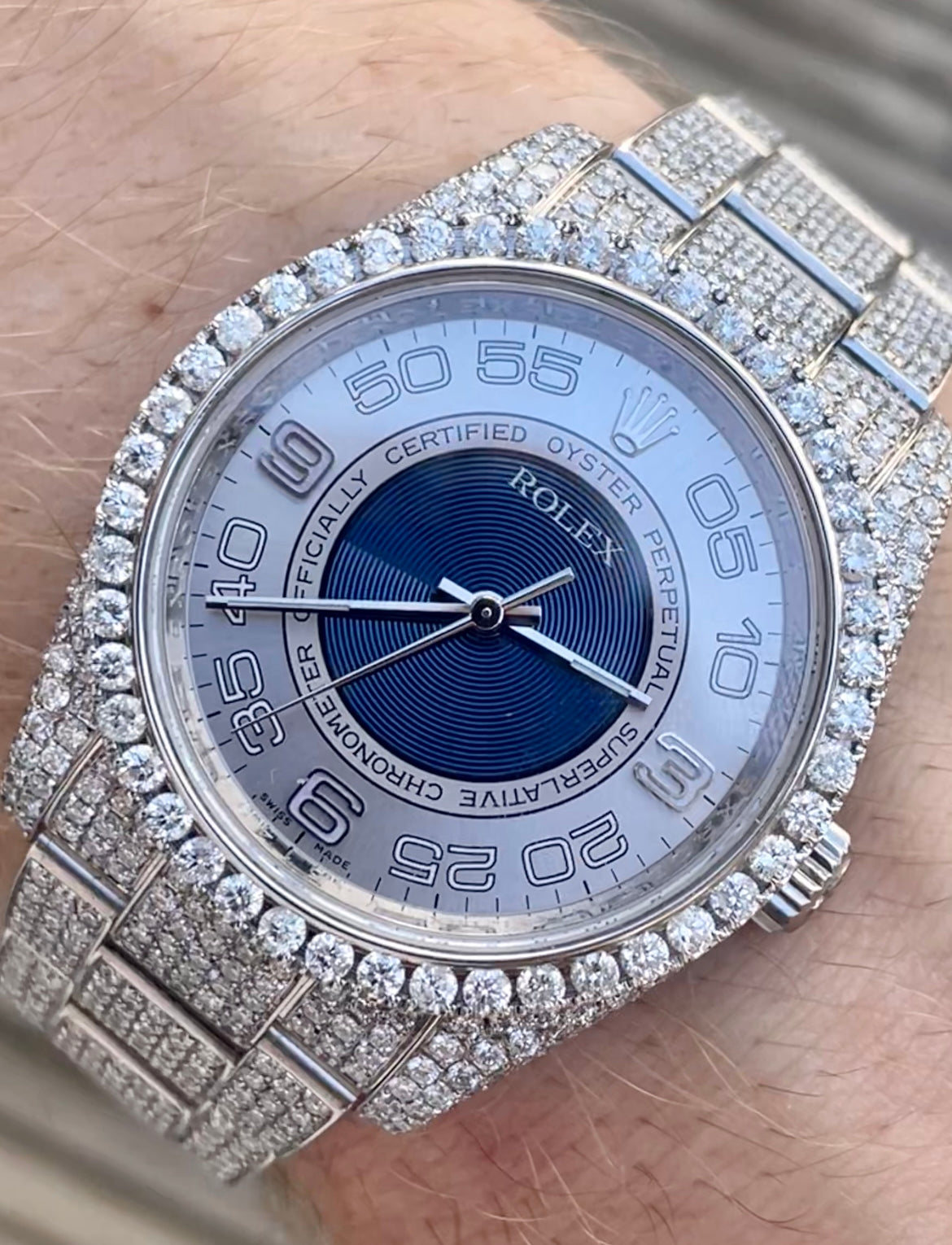 Rolex Oyster Perpetual 36mm Custom Diamond After Set