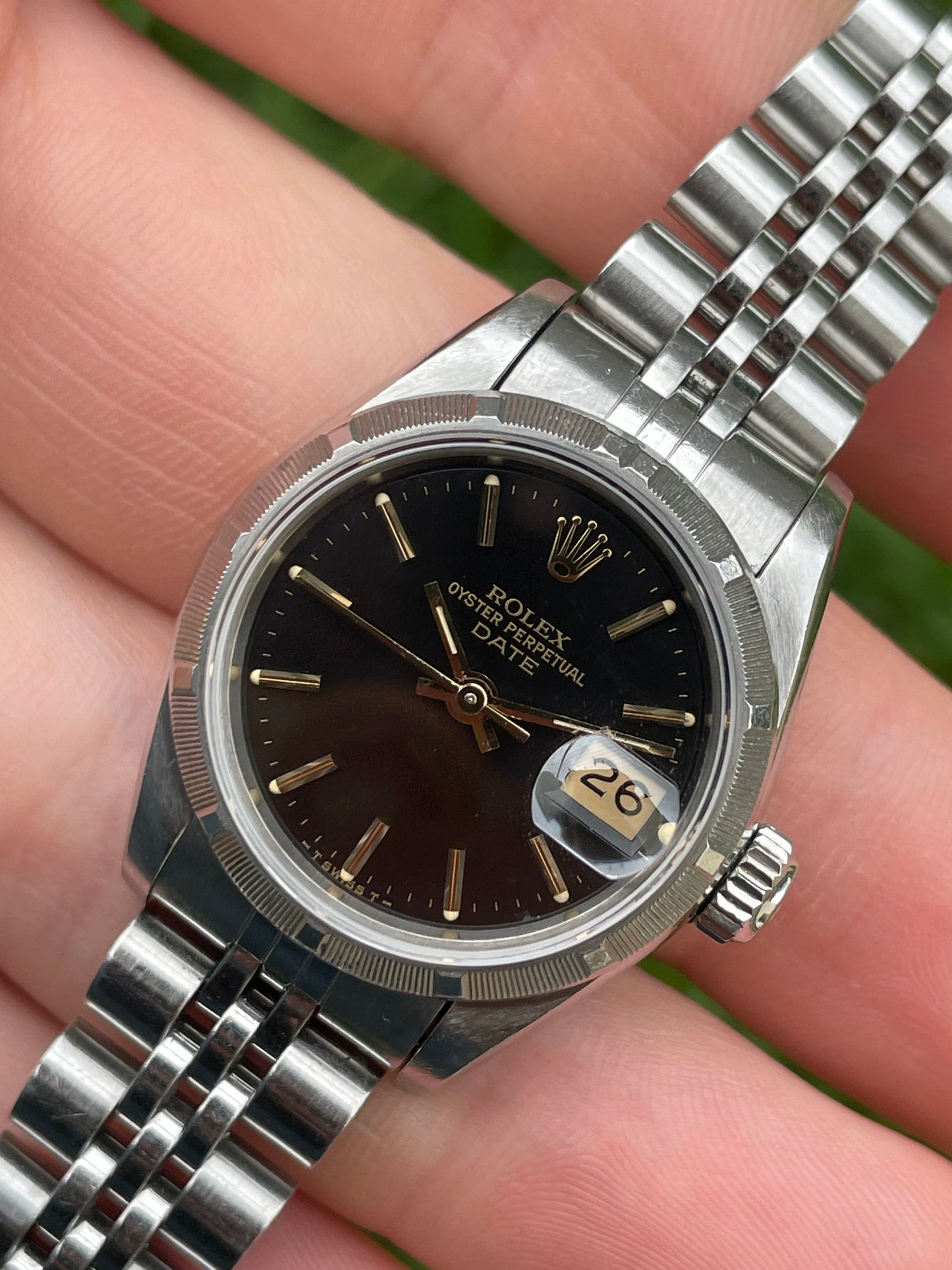 Rolex Ladies Datejust 26mm Ref.69190 Black and Gold Dial