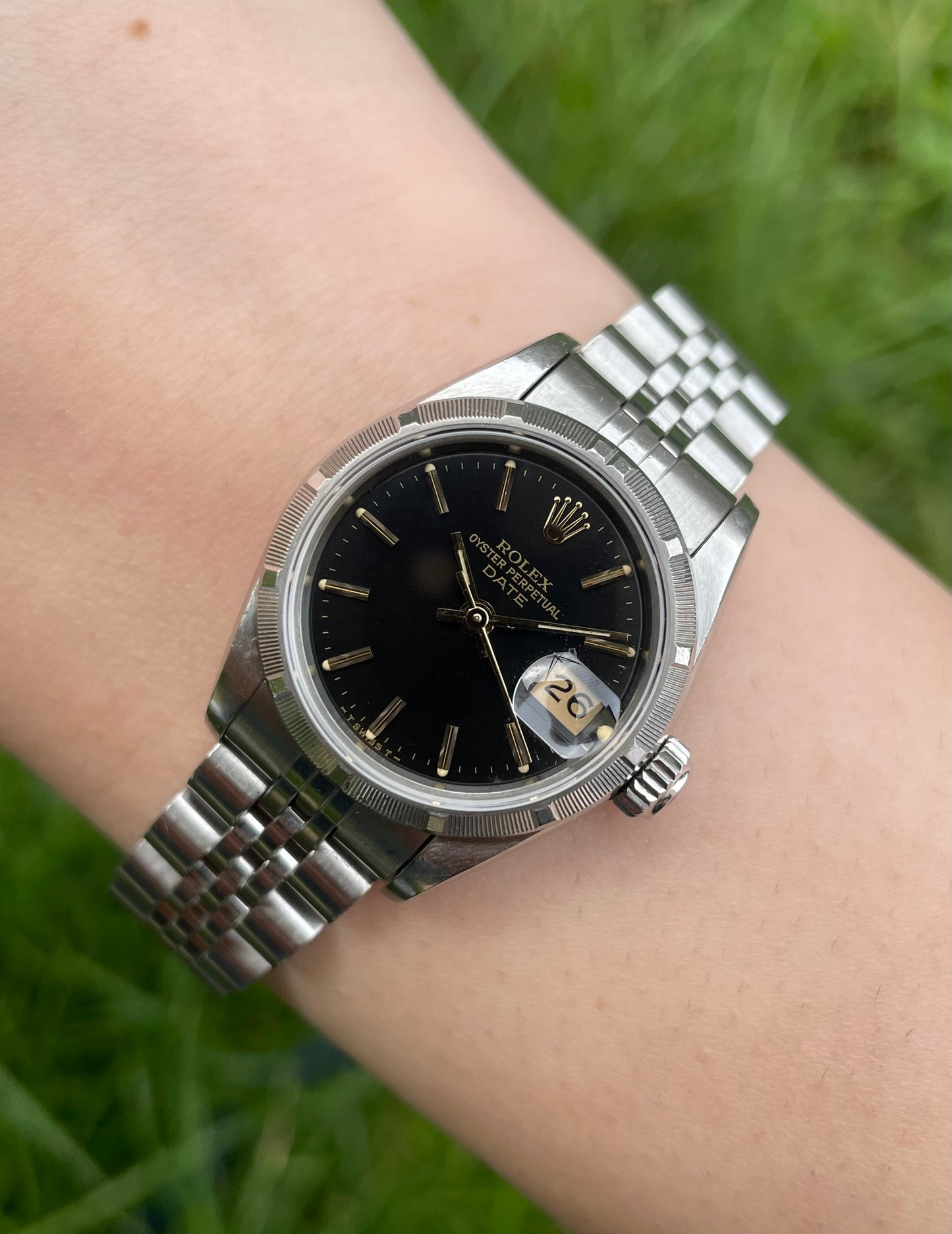 Rolex Ladies Datejust 26mm Ref.69190 Black and Gold Dial