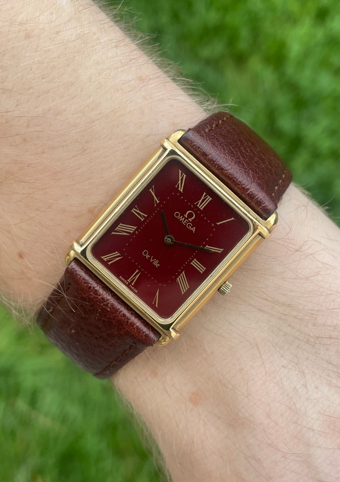 Vintage Omega De Ville Rare Red Dial