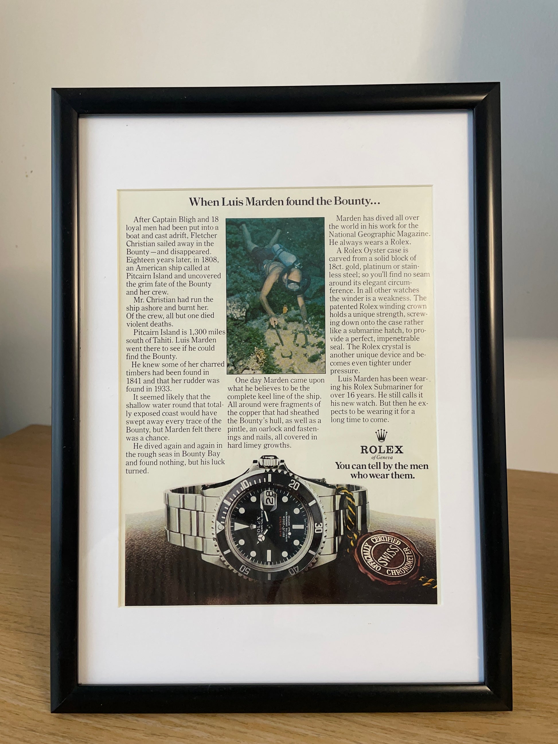 Luis Marden Rolex National Geographic Rolex Submariner Ad – Krispy